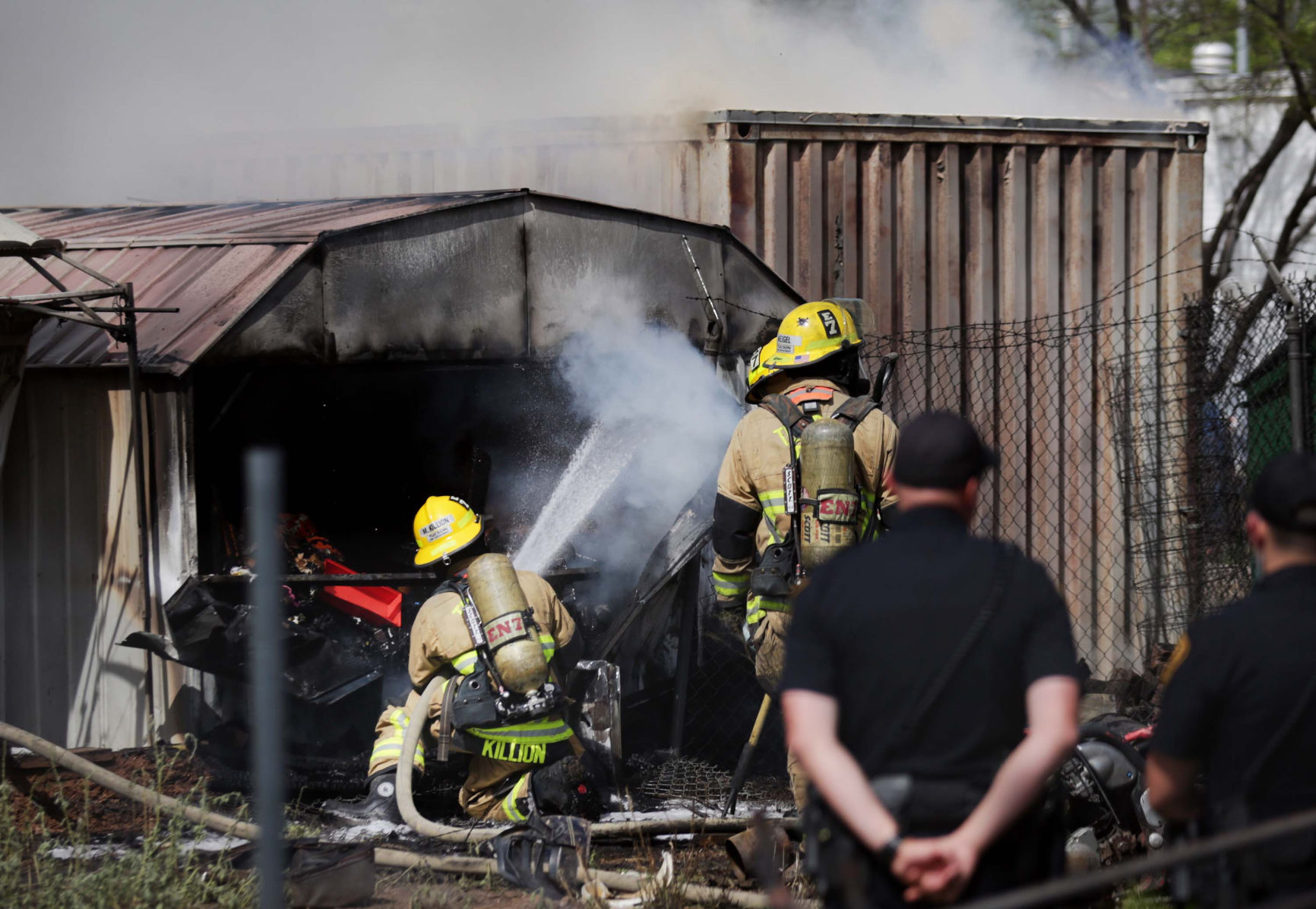 Salvage yard fire
